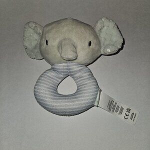 Ingenuity Elephant Plush Rattle Baby Toy Stuffed Lovey Grabber Blue Stripes